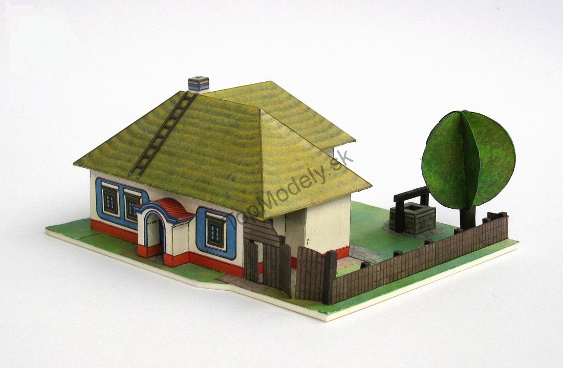 Papierový model Hlinený dom z Moravy