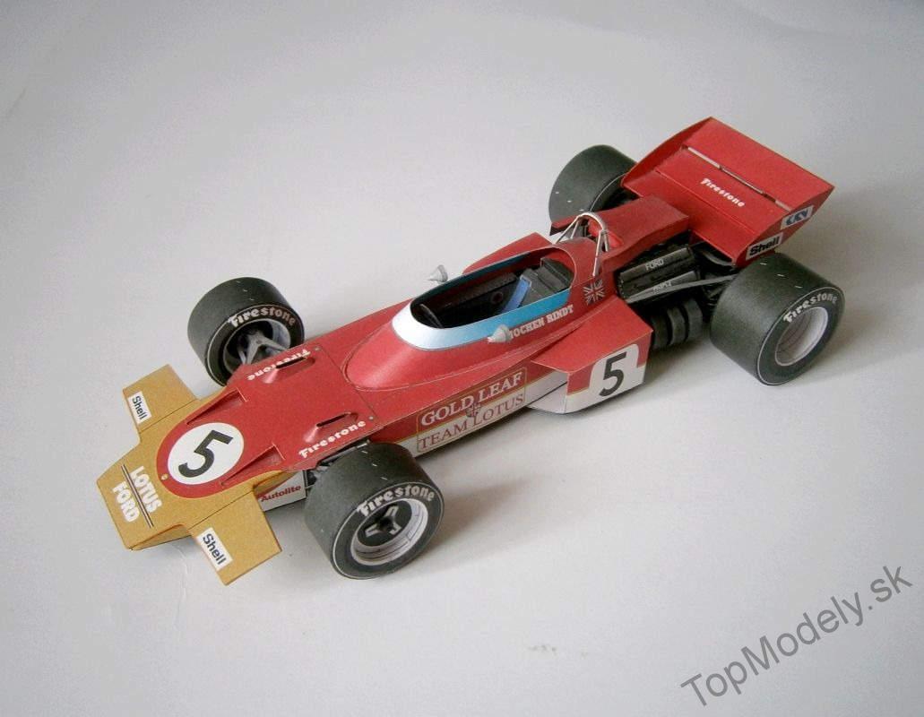 Papierový model  Formula F1 Lotus 72D - 1970 + A2 Plagát Michael Schumacher
