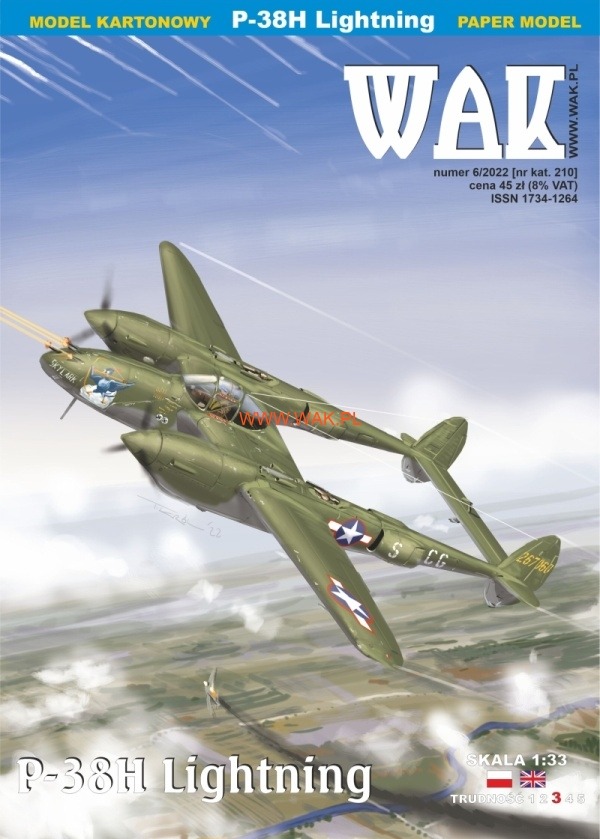 Papierový model - P-38H Lightning + zasklenie