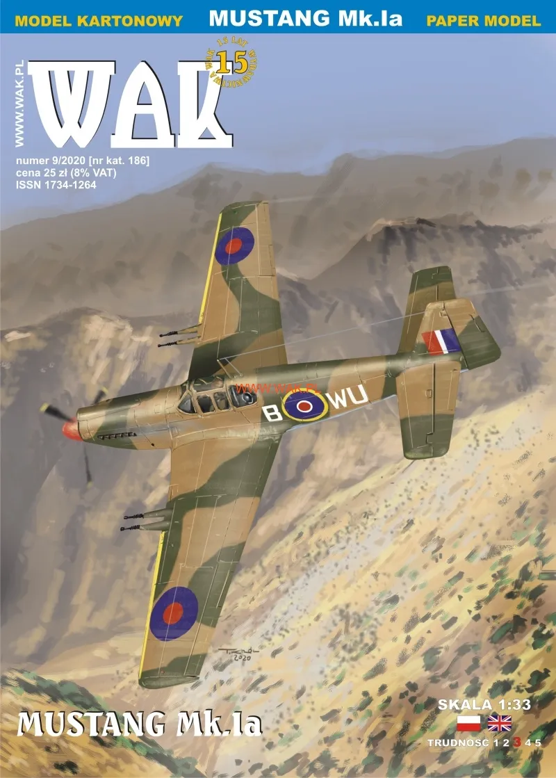 Papierový model - Mustang Mk.Ia + zasklenie