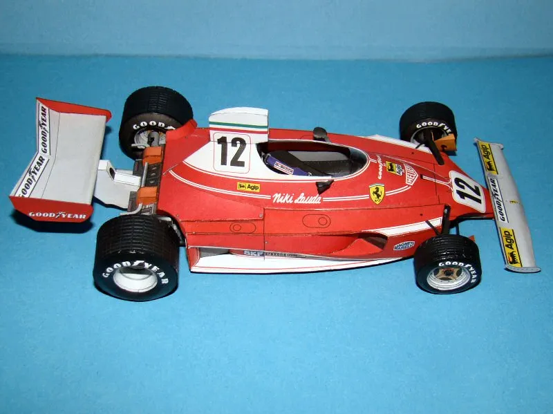 Papierový model Formula F1 Ferrari 312 T - 1975 Niki Lauda GP Monaco