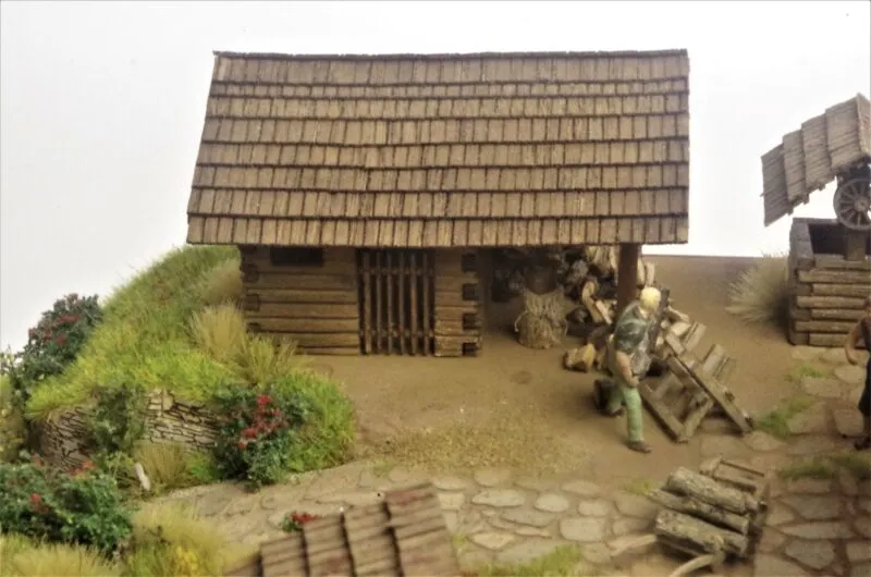 Kozí chliev a dreváreň 1:72