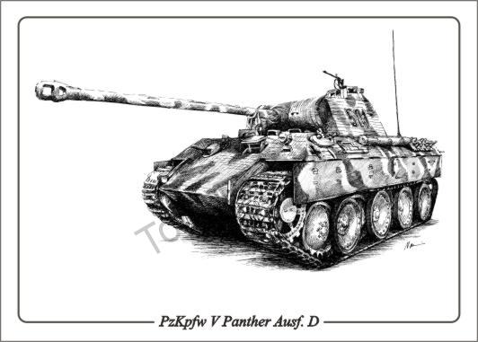 Samolepka 9x6,5cm s obrázkom PzKpfw V Panther Ausf. D