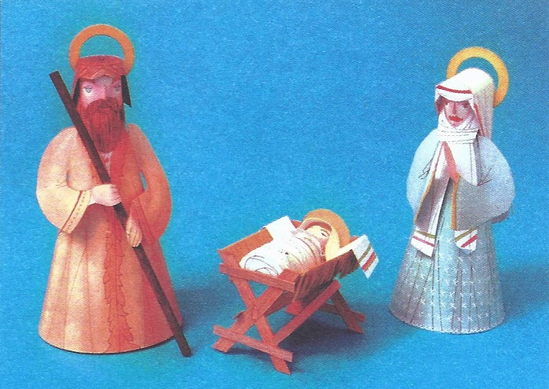 Papierový model Priestorový vianočný Betlehem