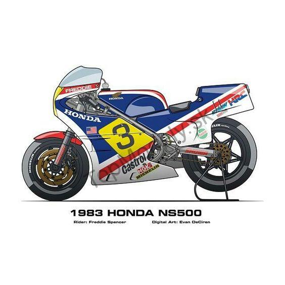 Papierový model Motorka Honda NS 500 GP
