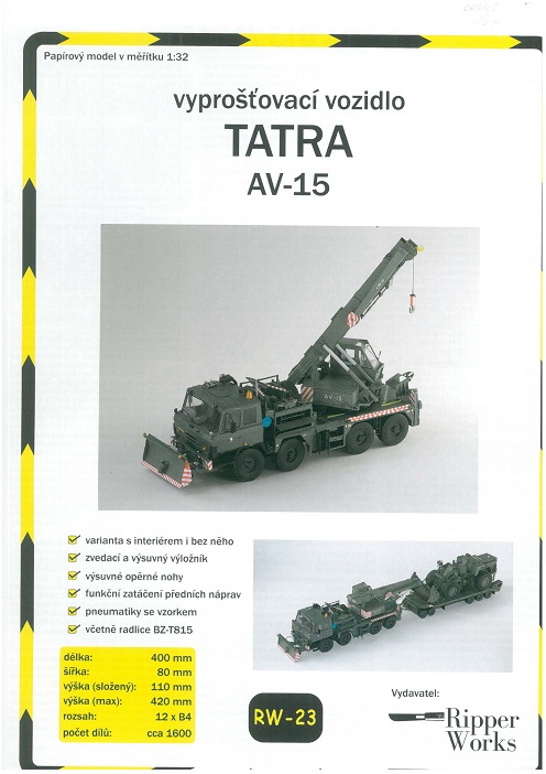 Papierový model - Vyprostovacie vozidlo TATRA AV-15