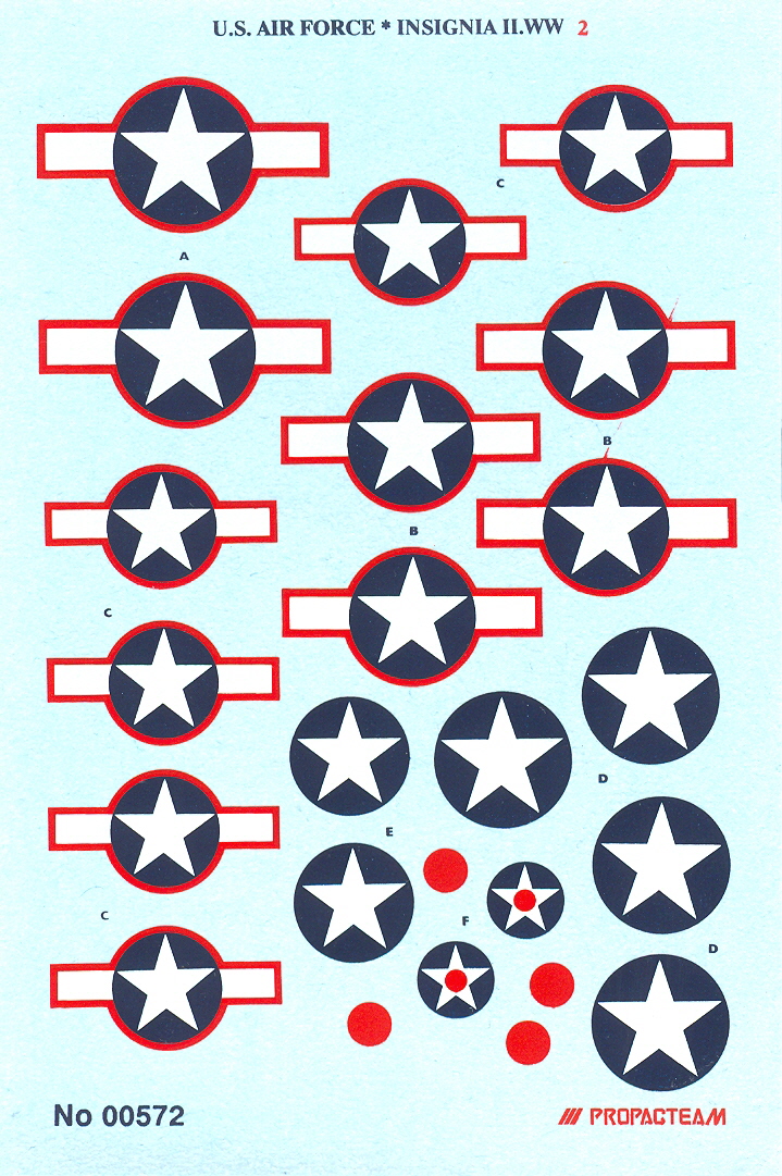 Potisk U.S.A.F 2 - výsostné znaky II. WW