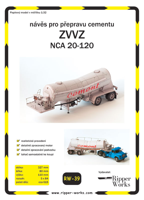 Papierový model - Náves na prepravu cementu - ZVVZ NCA 20-120