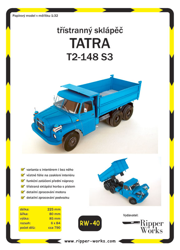 Papierový model - Trojstranný sklápač - Tatra T2-148 S3