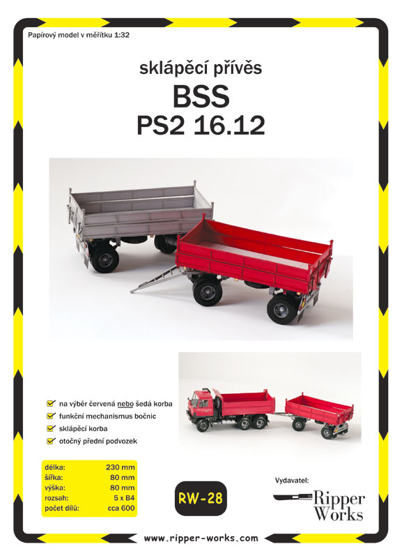 Papierový model - Sklápací príves - BSS PS2 16.12