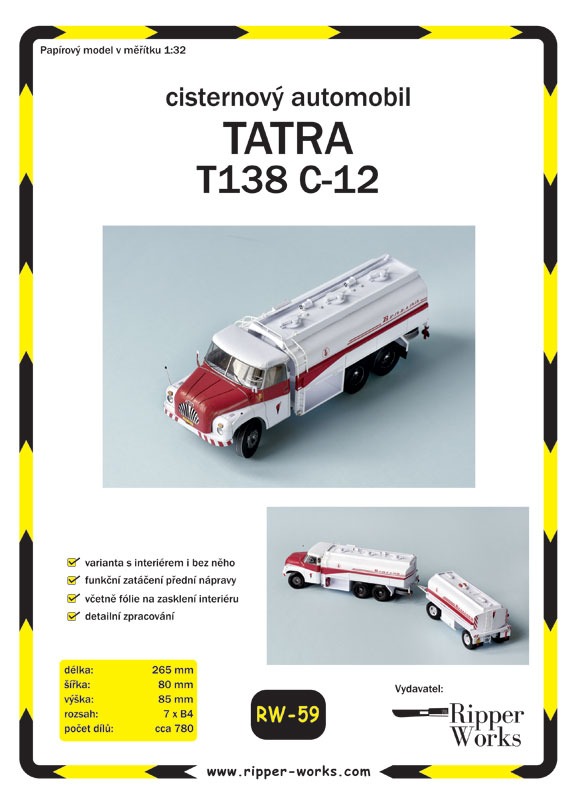 Papierový model - Tatra 138 C-12 Benzina
