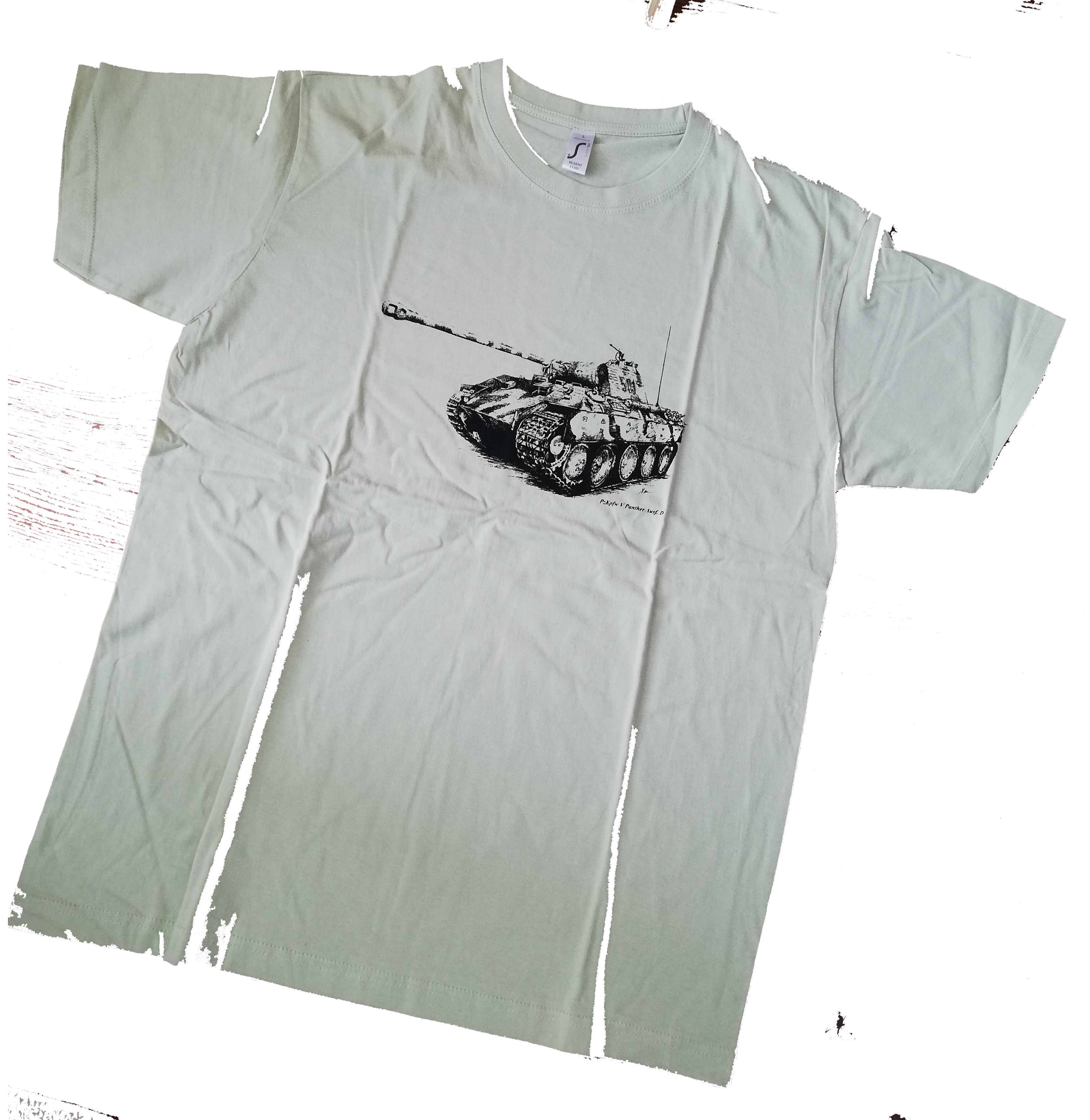 Tričko s obrázkom - PzKpfw V Panther Ausf. D - Zelené - Sieťotlač