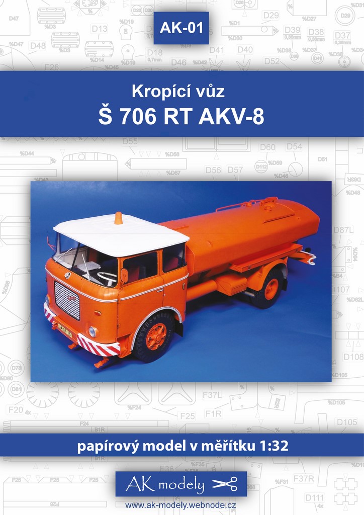Papierový model - Škoda Š 706 RTH AKV 8 - Polievací voz