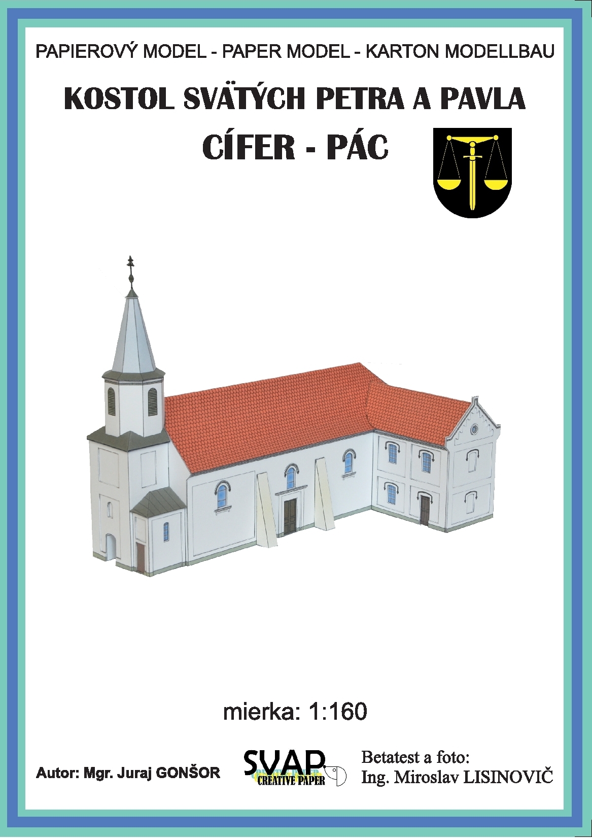 Papierový model - Kostol sv. Petra a Pavla Cífer - Pác