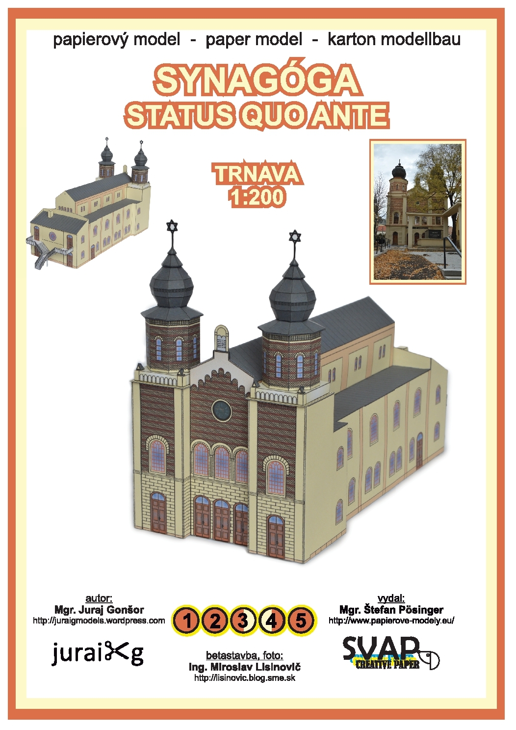Papierový model - Synagoga Status Quo Ante Trnava