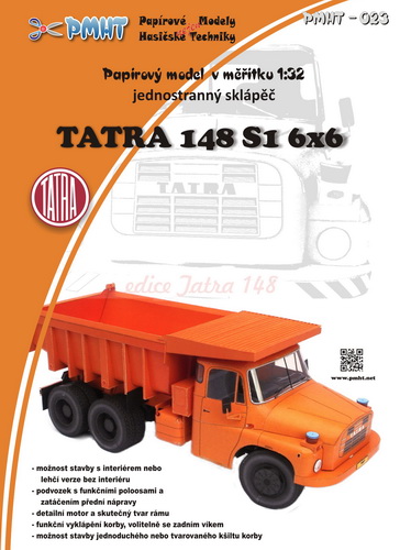 Papierový model - Jednostranný sklápač Tatra 148 S1 6x6