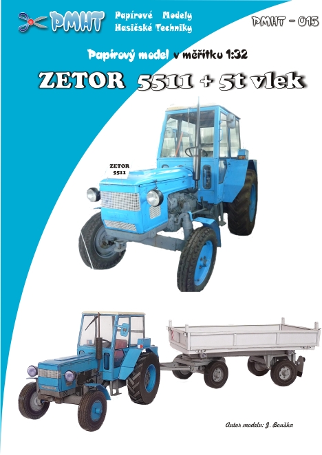Papierový model - ZETOR 5511 a 5t vlek