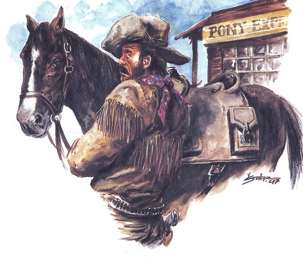 Papierový model Dioráma divokého západu - Pony Expres