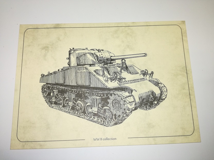 Pohľadnica tanku M4 Sherman