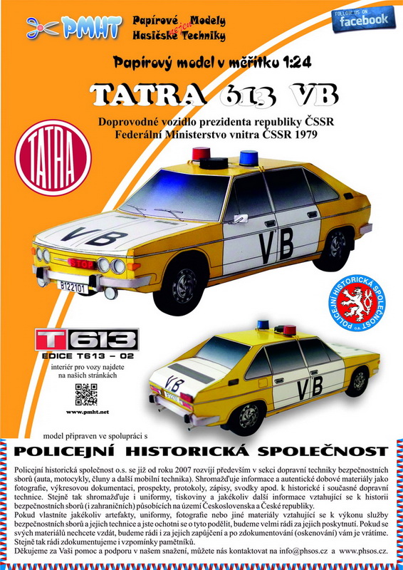 Papierový model - Tatra 613 VB