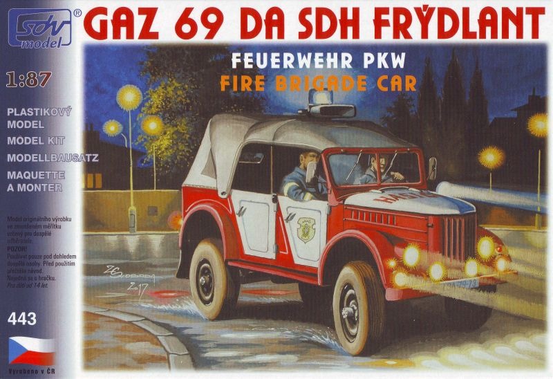 Plastová stavebnica Terénny automobil Gaz 69A DA SDH Frýdlant