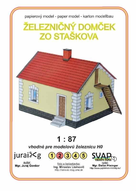 Papierový model - Železničný domček zo Staškova