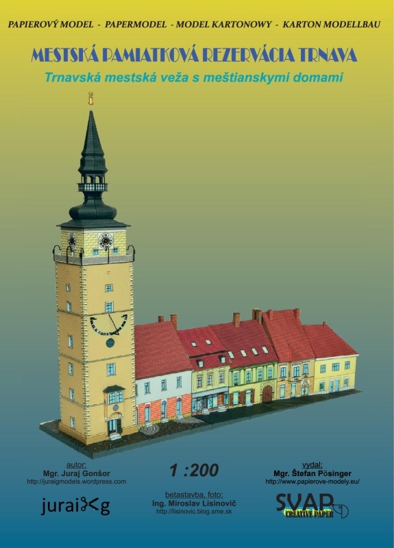 Papierový model - MPR Trnava: Trnavská mestská veža s meštianskymi domami