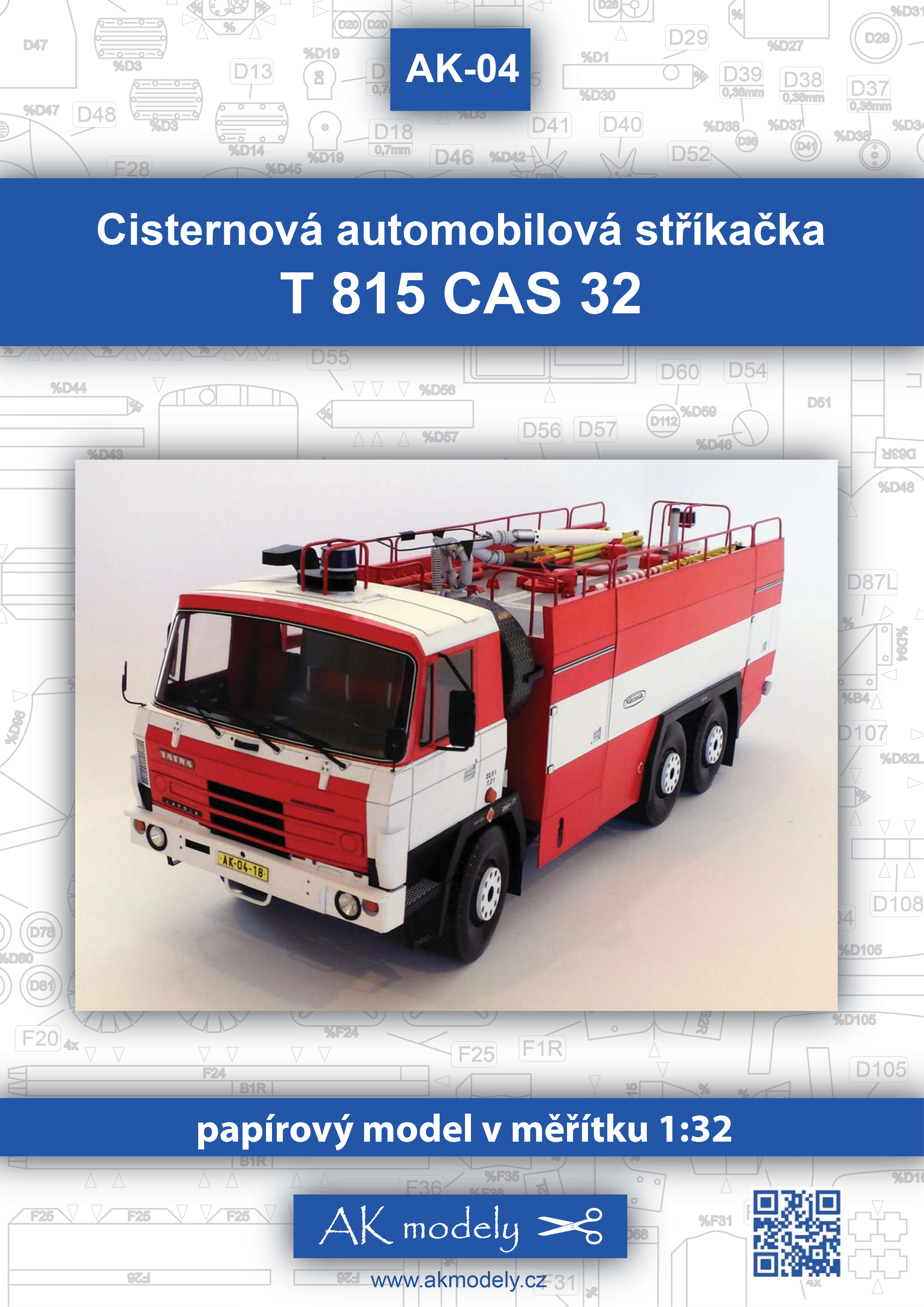 Papierový model - Tatra T 815 CAS 32 - Cisternová automobilová striekačka