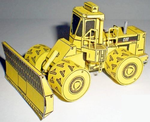 Papierový model Zhutňovač skládok Caterpillar 826C