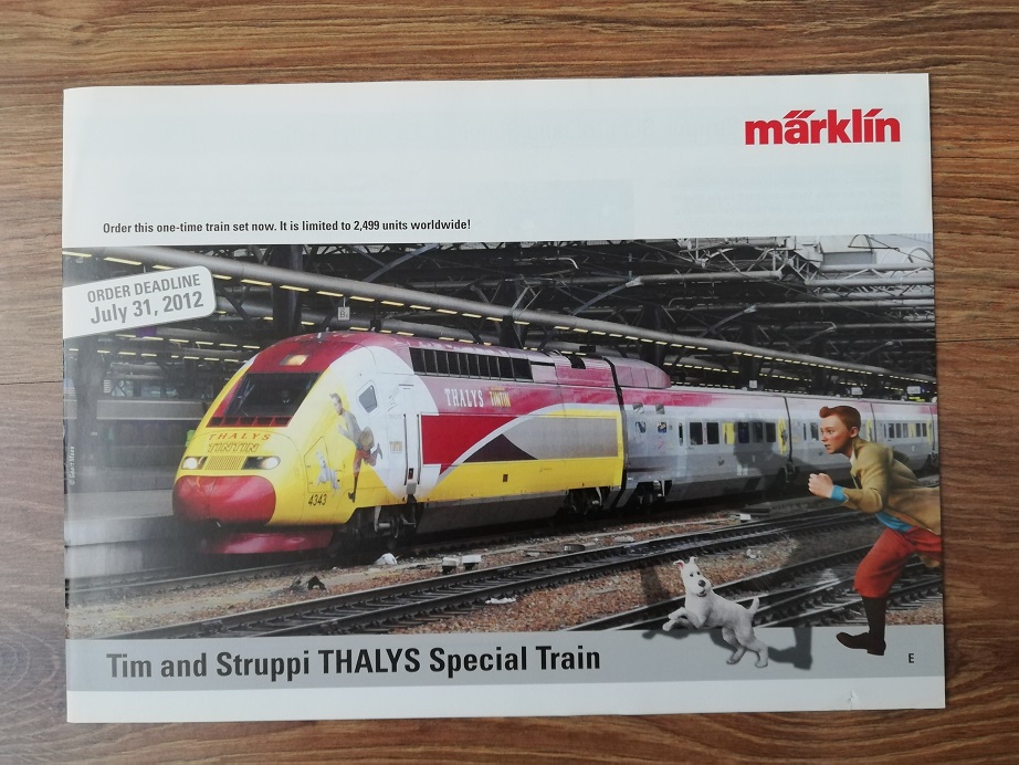 Katalóg Märklin Tim and Struppi THALYS Special Train Jul 2012