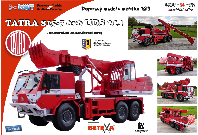 Papierový model - Tatra 815-7 6x6 UDS 214 univerzálny dokončovací stroj