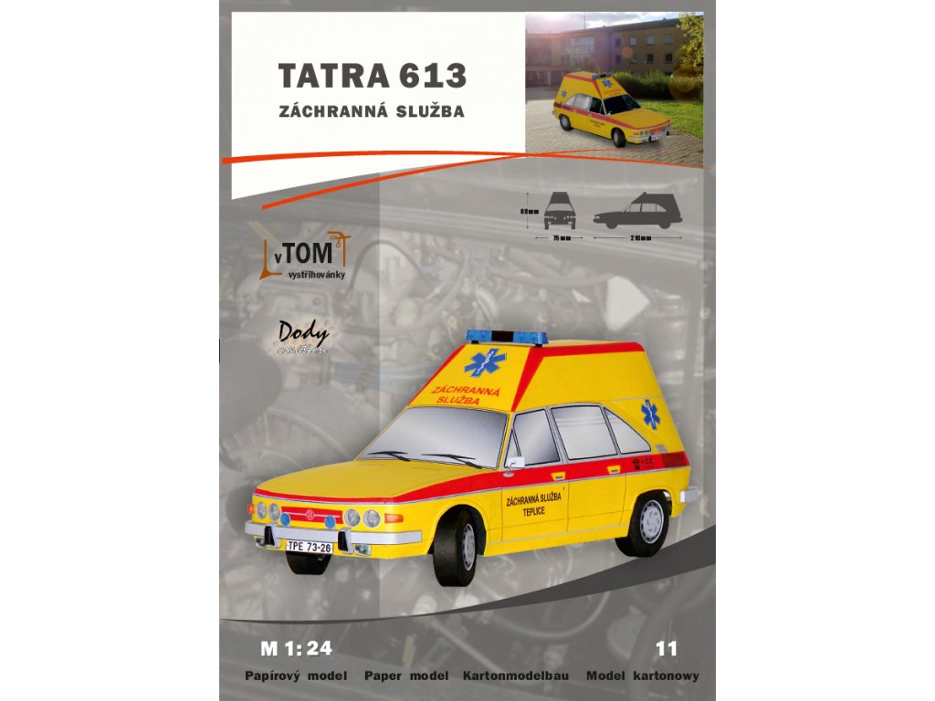 Papierový model - Tatra 613 - záchranná služba
