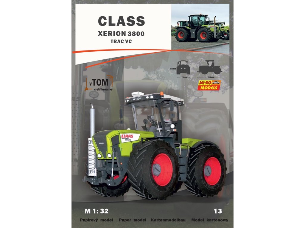 Papierový model - Traktor CLASS Xerion 3800 TRAC VC