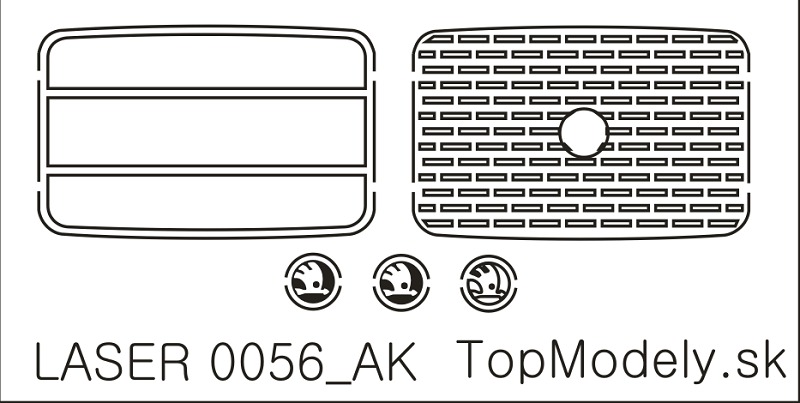 Laserom rezaný doplnok - Mriežka chladiča Škoda 706 AK