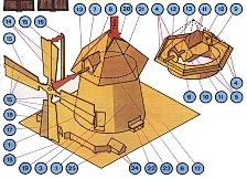 Papierový model Veterný mlyn - Pokladnička