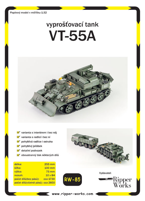 Papierový model - VT-55A armádny vyprosťovací tank 