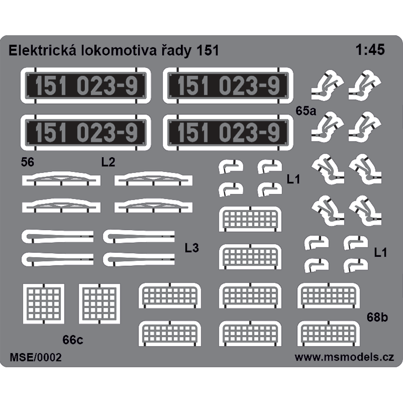 Leptaný doplnok pre elektrickú lokomotívu rady 151 023-9 (1:45) Leptaný doplnok pre elektrickú lokomotívu rady 151 023-9 (1:45)