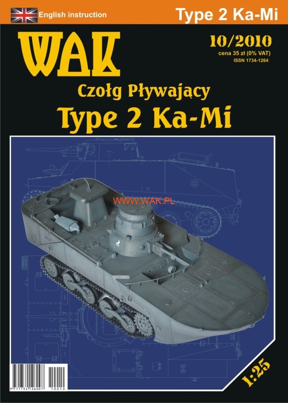 Papierový model - obojživelný tank Type 2 Ka-Mi