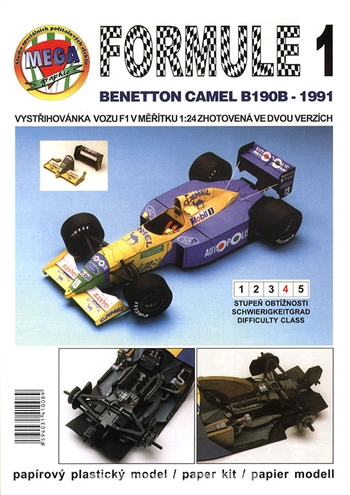 Papierový model - Benetton Camel B190B - 1991