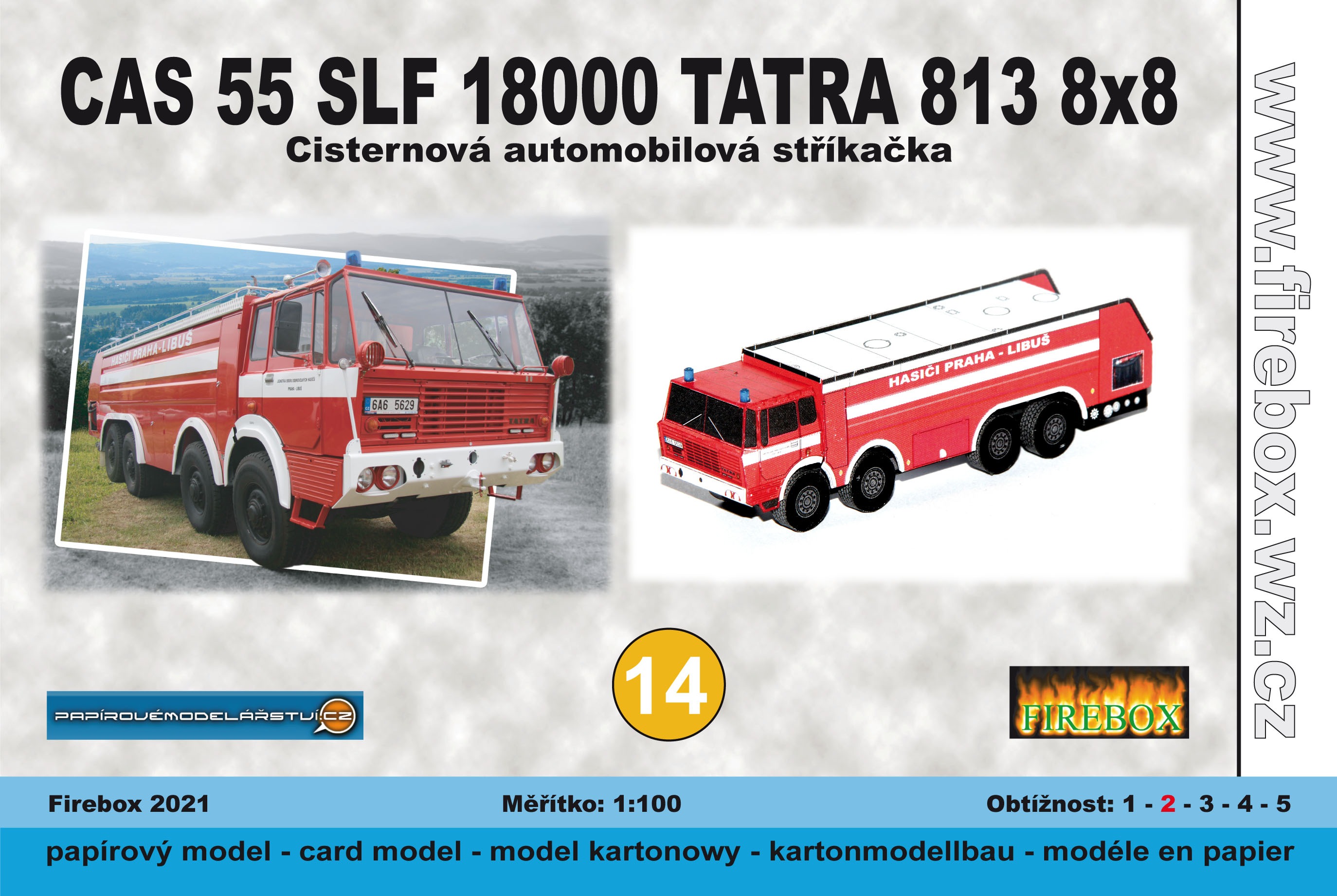 Papierový model - CAS 55 SLF 18000 TATRA 813 8x8