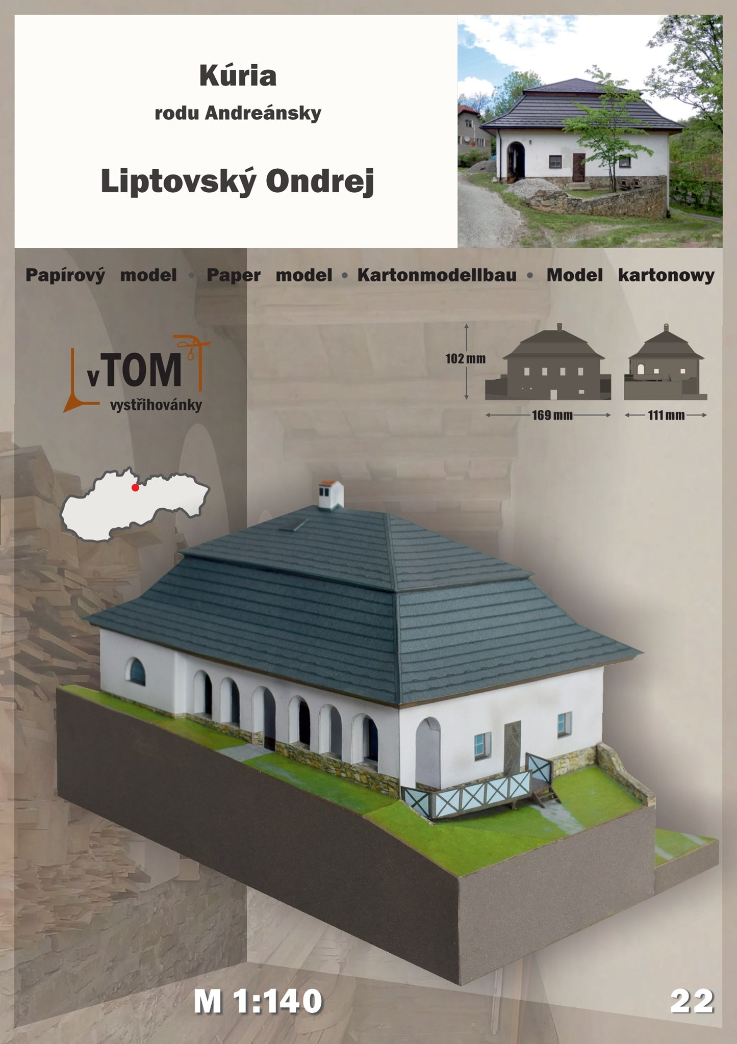 Papierový model - Kúria rodu Andreánsky - Liptovský Ondrej