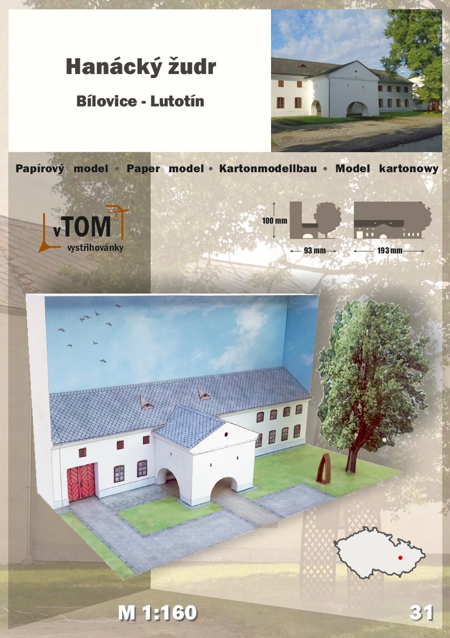 Papierový model - Hanácky žuder, Bielovice - Lutotín