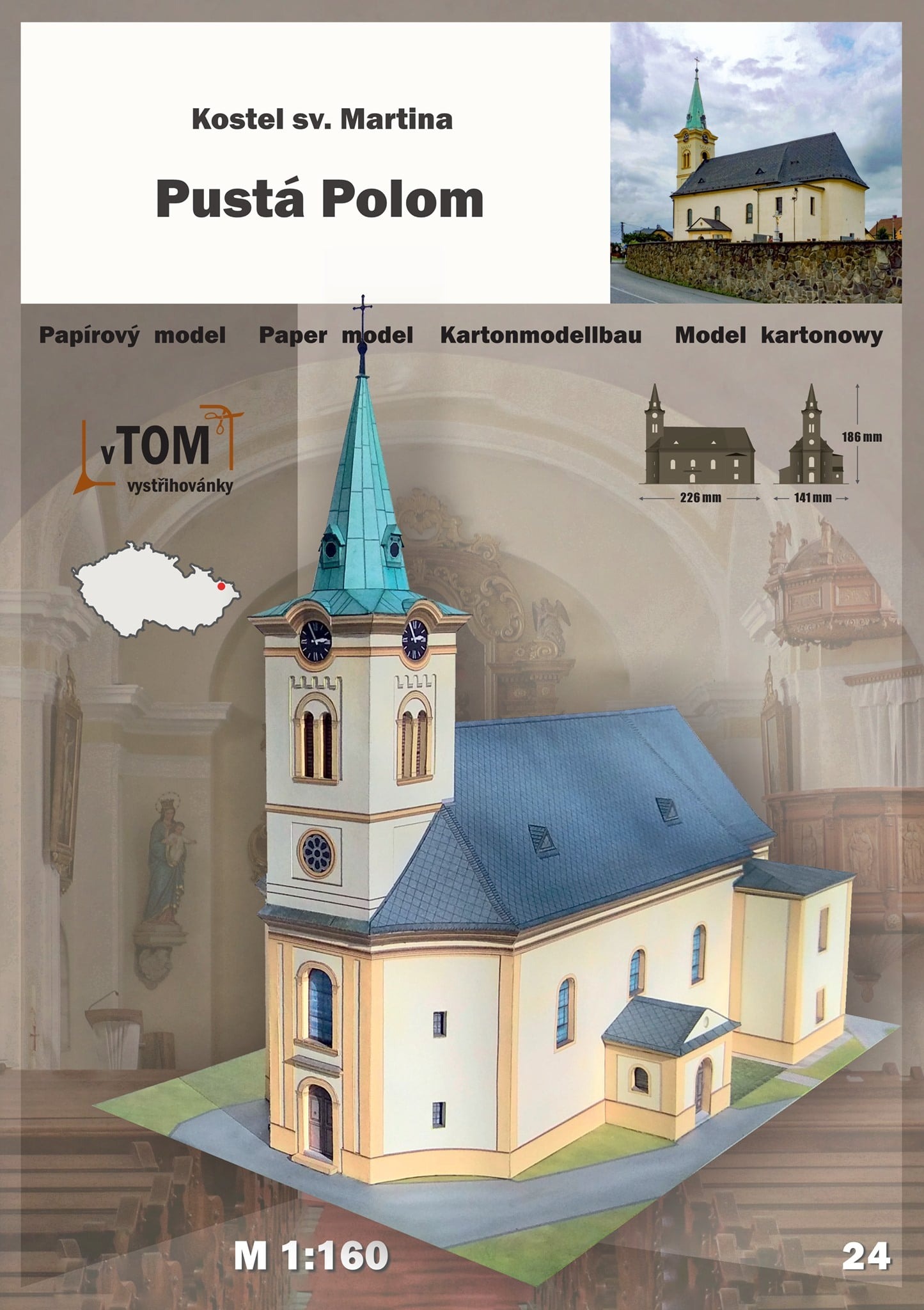 Papierový model - Kostol sv. Martina - Pustá Polom