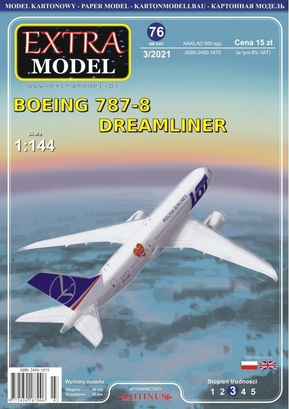 Papierový model - Boeing 787-8 Dreamliner "PLL LOT"
