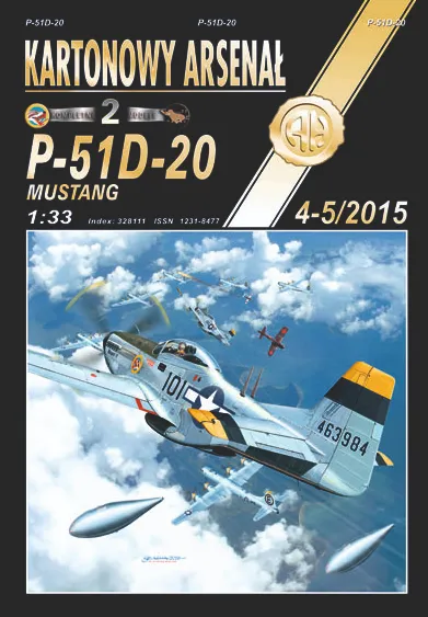 Papierový model - P-51D-20 Mustang (offset/regular paper) 2 modely