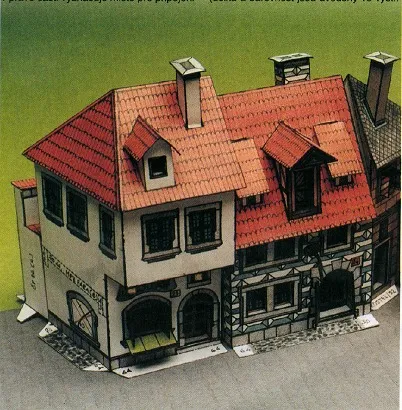 Papierový model MPR I. dom čp.24 a 25 + hradby