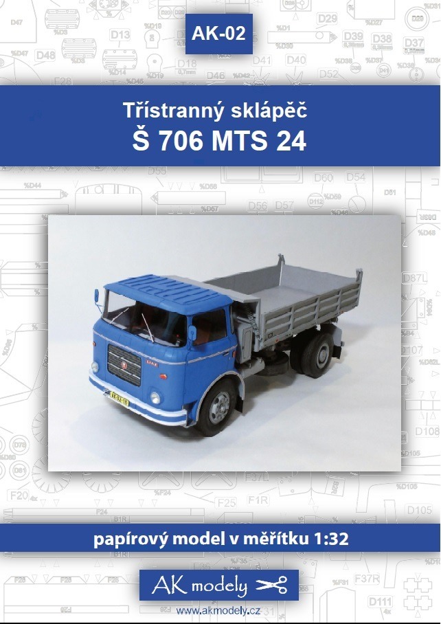 Papierový model - Škoda Š 706 MTS 24 - Sklápací voz