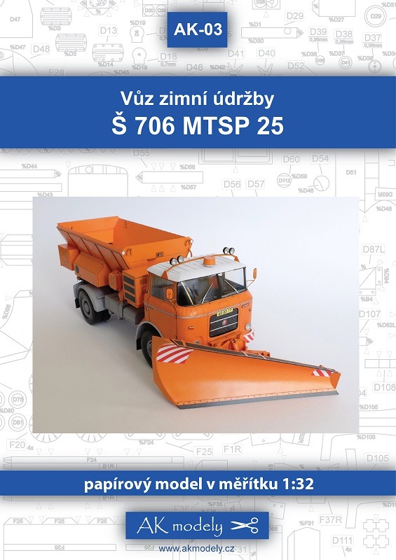 Papierový model - Škoda Š 706 MTSP 25 - Sypač