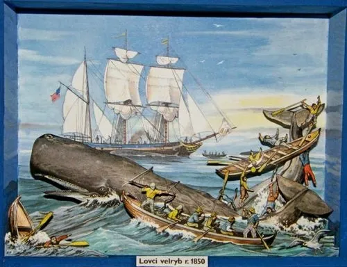Papierový model Dioráma Lovci veľrýb 1850