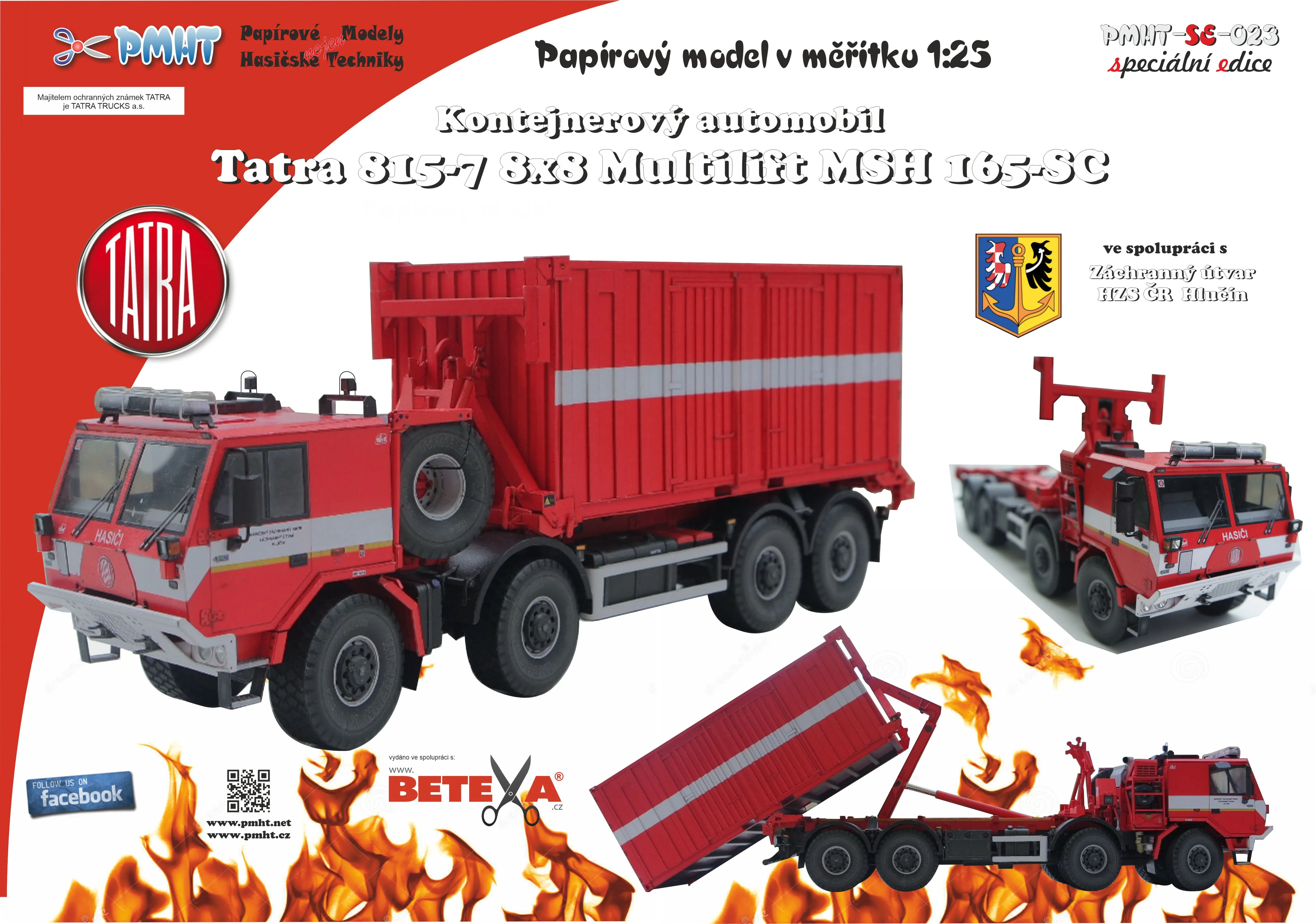 Papierový model - TATRA 815-7 8x8 Multilift MSH 165-SC nosič kontejnerov